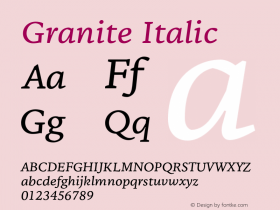 Granite-Italic Version 1.000图片样张