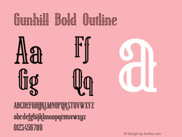 Gunhill-BoldOutline Version 1.004; Fontself Maker 3.0.2 | wf-rip DC20190215图片样张