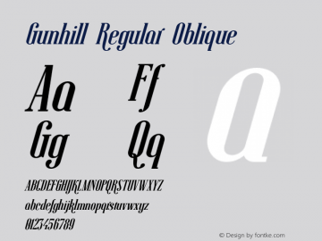 Gunhill-Oblique Version 1.004; Fontself Maker 3.0.2 | wf-rip DC20190215图片样张
