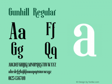 Gunhill-Regular Version 1.004; Fontself Maker 3.0.2 | wf-rip DC20190215图片样张