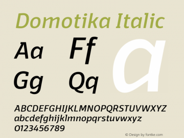 Domotika Italic Version 1.000图片样张