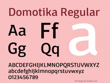 Domotika Regular Version 1.000;PS 001.000;hotconv 1.0.88;makeotf.lib2.5.64775图片样张