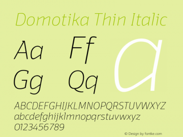 Domotika Thin Italic Version 1.000图片样张