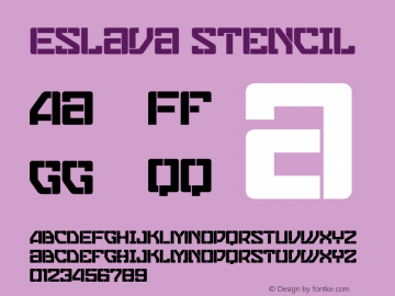 EslavaStencil 001.000;com.myfonts.graviton.eslava.stencil.wfkit2.44NV图片样张
