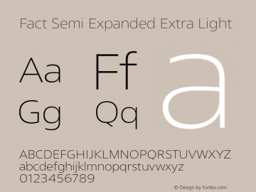 Fact-SemiExpandedExtraLight Version 1.000图片样张