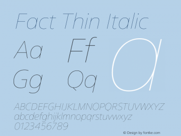 Fact-ThinItalic Version 1.000图片样张