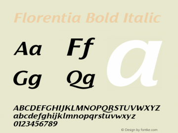Florentia-BoldItalic Version 1.000图片样张