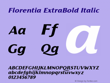Florentia-ExtraBoldItalic Version 1.000图片样张