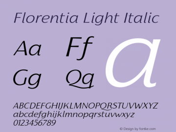 Florentia-LightItalic Version 1.000图片样张