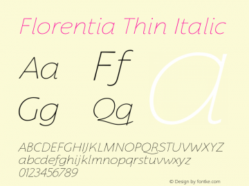 Florentia-ThinItalic Version 1.000图片样张