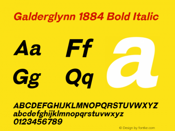 Galderglynn1884Rg-BoldItalic Version 1.000图片样张