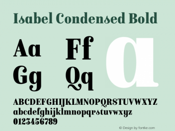 Isabel Condensed Black Version 1.000图片样张