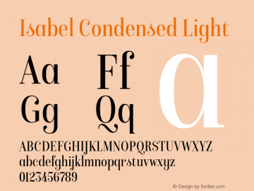 Isabel Condensed Light Version 1.000图片样张