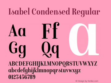 Isabel Condensed Regular Version 1.000图片样张