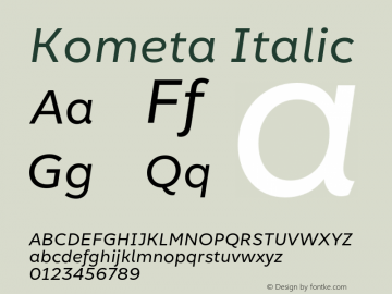 Kometa-Italic Version 1.790图片样张