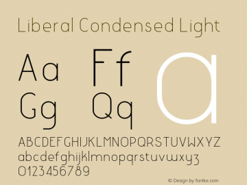 LiberalCondensed-Light Version 1.000图片样张