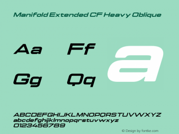 Manifold Extended CF Heavy Oblique Version 4.000;PS 004.000;hotconv 1.0.88;makeotf.lib2.5.64775图片样张