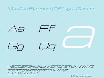 Manifold Extended CF Light Oblique Version 4.000;PS 004.000;hotconv 1.0.88;makeotf.lib2.5.64775图片样张