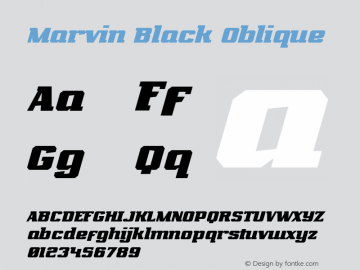 Marvin Black Oblique Version 1.00 October 3, 2017, initial release图片样张