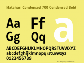 MatahariCondensed-700CondBold Version 1.000;YWFTv17图片样张