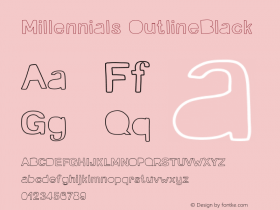 Millennials OutlineBlack Regular Version 1.002;Fontself Maker 2.1.2图片样张