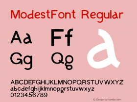 ModestFont Version 1.002;Fontself Maker 3.0.1图片样张