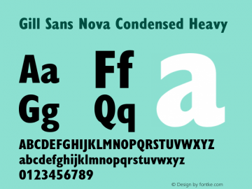 Gill Sans Nova Cn Heavy Version 1.00图片样张