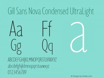 Gill Sans Nova Cn UltraLight Version 1.00图片样张