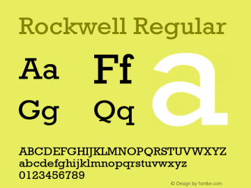 Rockwell Regular 001.000 Font Sample