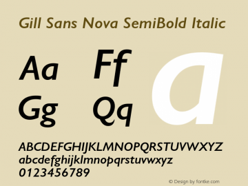 Gill Sans Nova SemiBold Italic Version 1.00图片样张