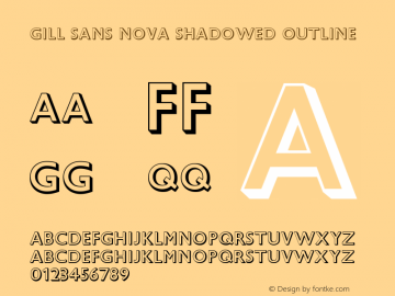 Gill Sans Nova Shadowed Outline Version 1.00图片样张