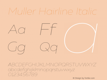 Muller Hairline Italic Version 1.000图片样张