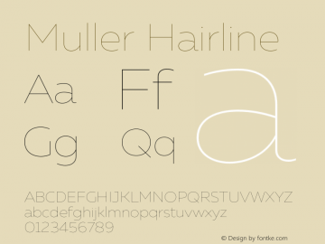 Muller Hairline Version 1.000;PS 001.000;hotconv 1.0.88;makeotf.lib2.5.64775图片样张
