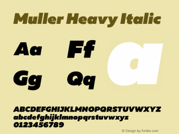 Muller Heavy Italic Version 1.000图片样张