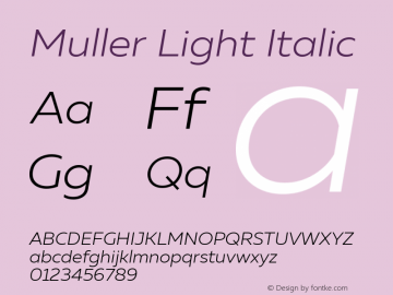 Muller Light Italic Version 1.000图片样张