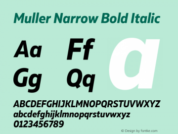 Muller Narrow Bold Italic Version 1.000图片样张