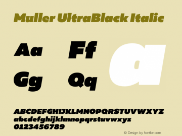 Muller UltraBlack Italic Version 1.000图片样张