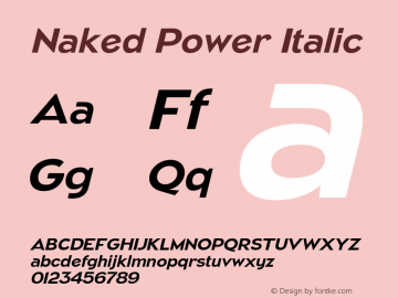 NakedPowerRg-Italic Version 1.100图片样张