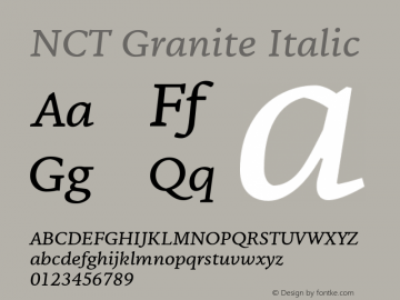 NCT Granite Italic Version 1.000图片样张