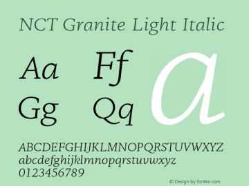 NCT Granite Light Italic Version 1.000图片样张