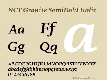 NCT Granite SemiBold Italic Version 1.000图片样张