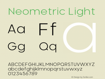 Neometric-Light Version 1.000;PS 001.000;hotconv 1.0.88;makeotf.lib2.5.64775;YWFTv17图片样张
