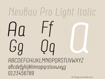 NeubauProLt-Italic Version 2.000图片样张