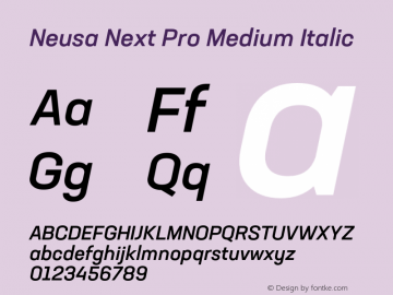 NeusaNextPro-MediumItalic Version 1.002图片样张