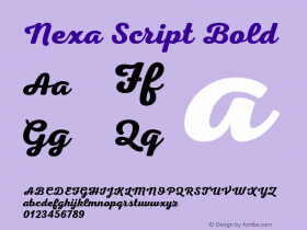 Nexa Script Bold Version 1.000;PS 001.000;hotconv 1.0.70;makeotf.lib2.5.58329图片样张