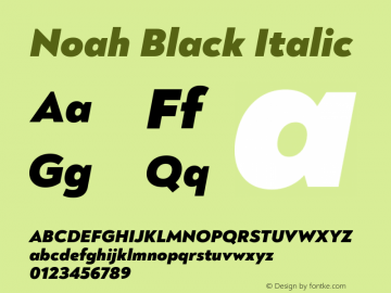 Noah Black Italic Version 1.000图片样张