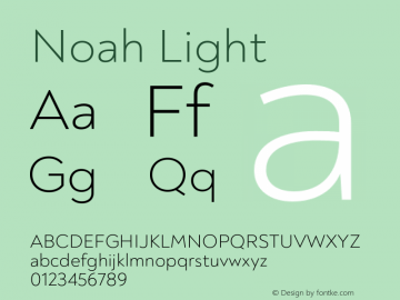 Noah Light Version 1.000;PS 001.000;hotconv 1.0.88;makeotf.lib2.5.64775图片样张