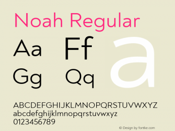 Noah Regular Version 1.000; ttfautohint (v1.8)图片样张