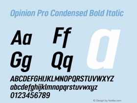 Opinion Pro Condensed Bold Italic Version 1.000图片样张