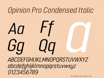 Opinion Pro Condensed Italic Version 1.000图片样张